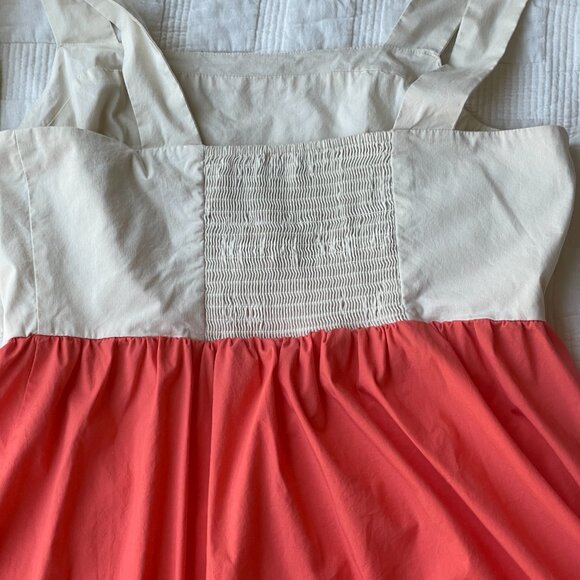 MARC NEW YORK  Colorblock Tiered Smocked Bows Midi Dress SZ LARGE - Picture 7 of 9